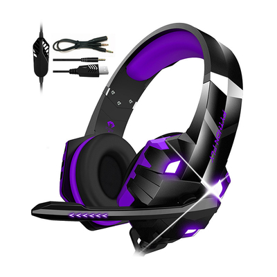 Adjustable Mic Noise Cancelling PC Gaming Headset Headband Style Wired 50mm Driver