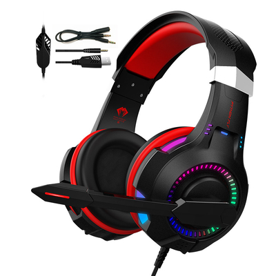 Wired Noise Cancelling PC Gaming Headset With RGB LED Mic Control Button Free Sample