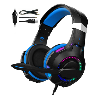 RGB Wired Noise Cancelling PC Gaming Headset 2.2m Cord Length for Gamers