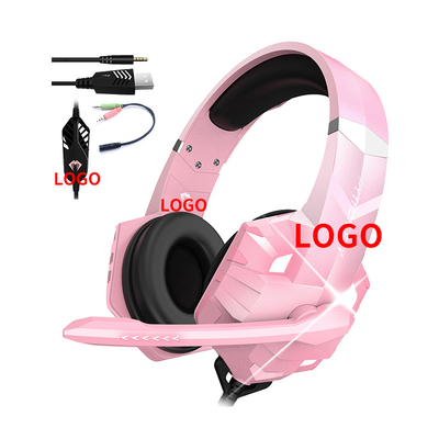 7.1 Stereo Pink Wired Gaming Headset Headphones With Mic For Mobile Phones PS4
