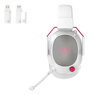 Adjustable Headband Wireless Gaming Headset With Active Noise Cancelling On Ear Controls